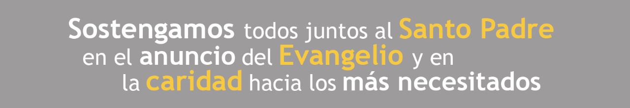 SOSTENGAMOS TODOS JUNTOS AL SANTO PADRE EN EL ANUNCIO DEL EVANGELIO  Y EN LA CARIDAD HACIA LOS MÁS NECESITADOS